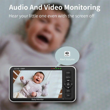 Babystar 5.5&quot; Baby Monitor with Pan-Tilt-Zoom, 1000ft Range, Night Vision &amp; More