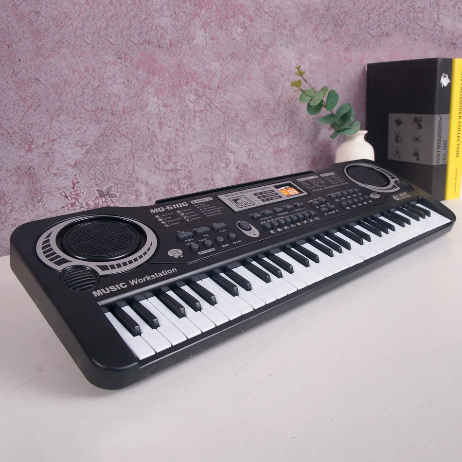 🟠 61 Ключи цифровой музыки Электронная клавиатура Многофункциональная электрическая пианино с микрофонами функциональными инструментами для детей