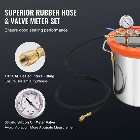 SucceBuy 3GAL To 5GAL Vacuum Chamber &ndash; 3.5CFM Pump Included