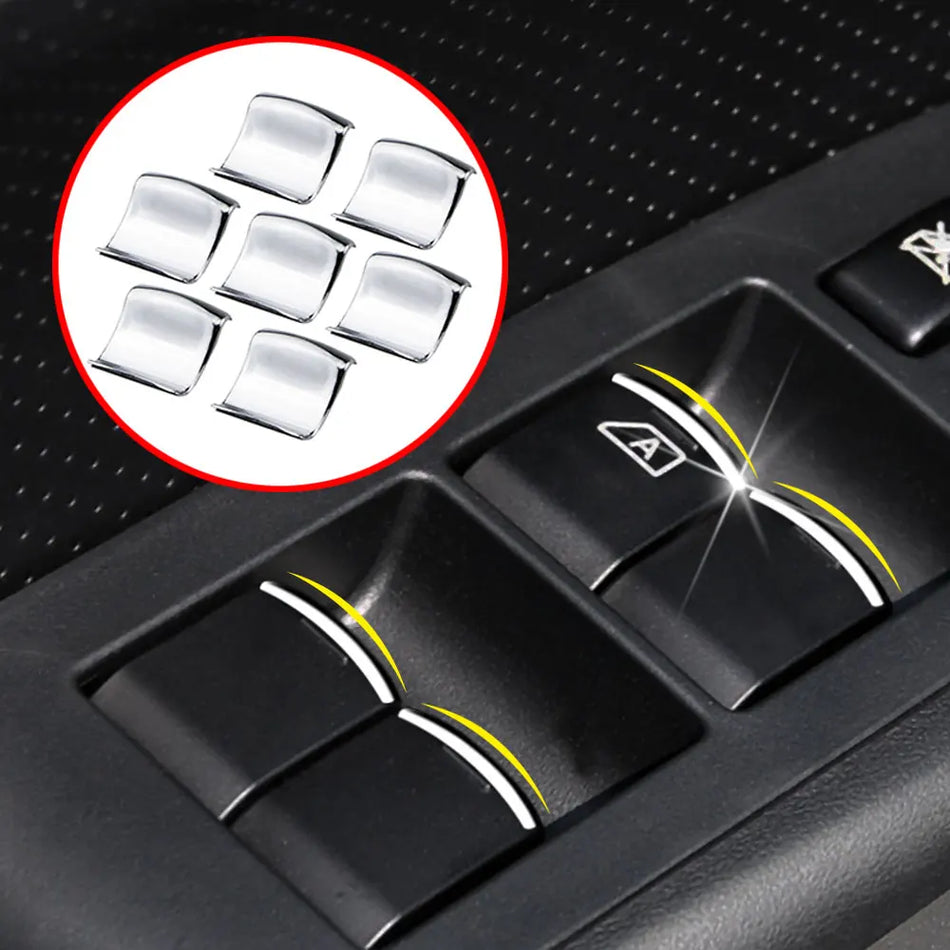 Nissan XTrail T31 Window Lift Button Sticker 7Pcs ABS Chrome