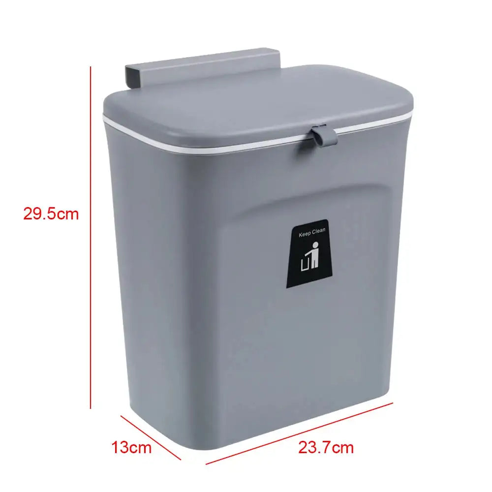 9L Kitchen Sliding Lid Trash Can Gray White &ndash; Space Saver Light Grey / GERMANY