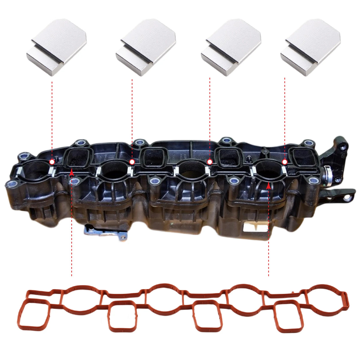 Aluminum Swirl Flap Delete Kit for VW Audi Seat Skoda 2.0 TDI 03L129711AG by InterCyprus Trading Ltd