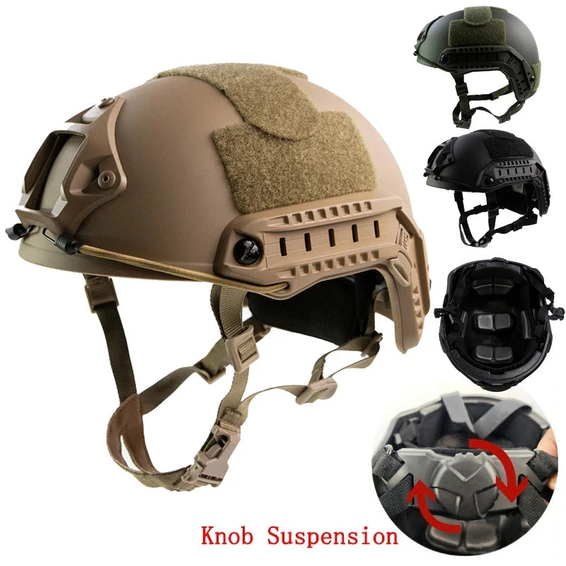 Elmetto tattico in ABS ispessito per airsoft CS e guida