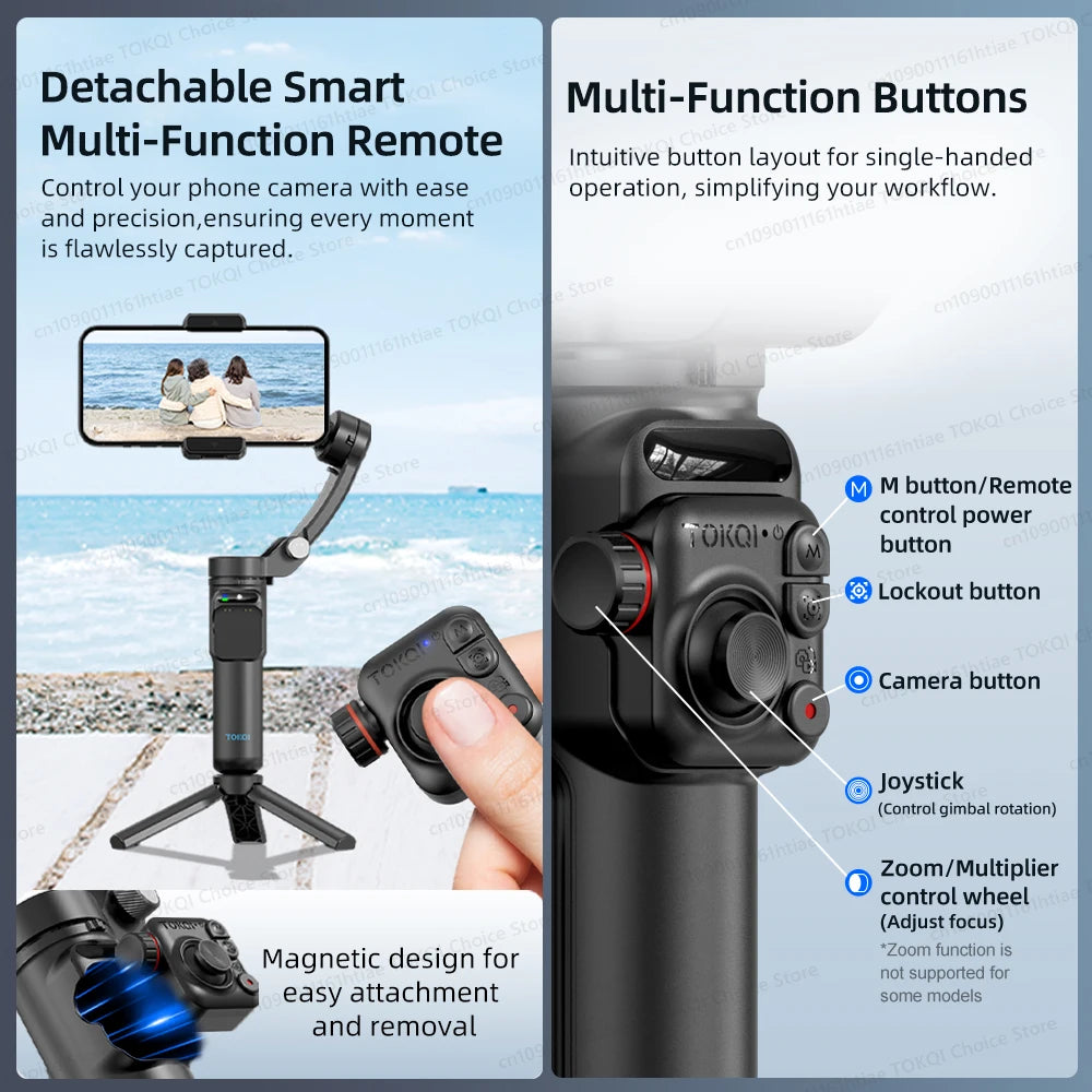 M02 3-Axis Handheld Gimbal Stabilizer with Wireless Remote for Smartphone