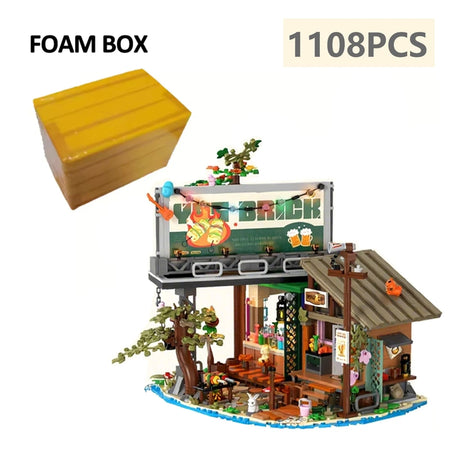 Forest House Blocks With LED Tree Cabin &ndash; LED Lighting 6032 Foam Box