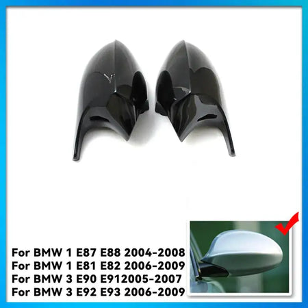 BMW Side Mirror Cap Wing Cover For E90 E91 E92 E93 E81 ABS Black