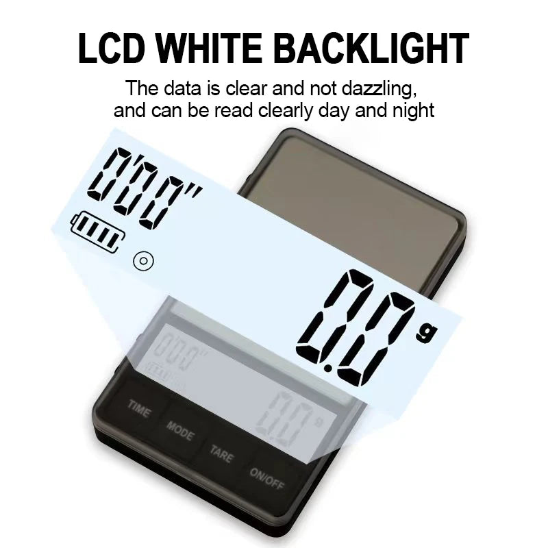Mini Pocket Coffee Scale 1Kg 0.1g LCD &ndash; Backlit Display