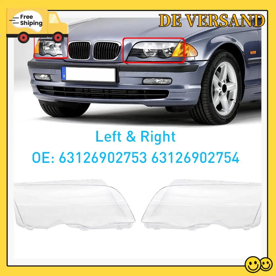 Esituled kattekaaned BMW E46 1998-2001 läbipaistev objektiiv PC plast UV kaitse