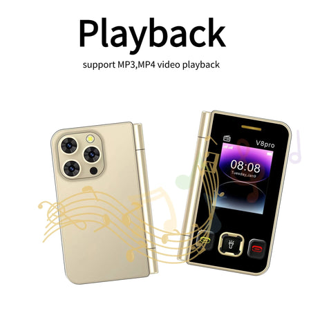 Two Screen Folding Pocket Phone &ndash; Large Push Button Dialing