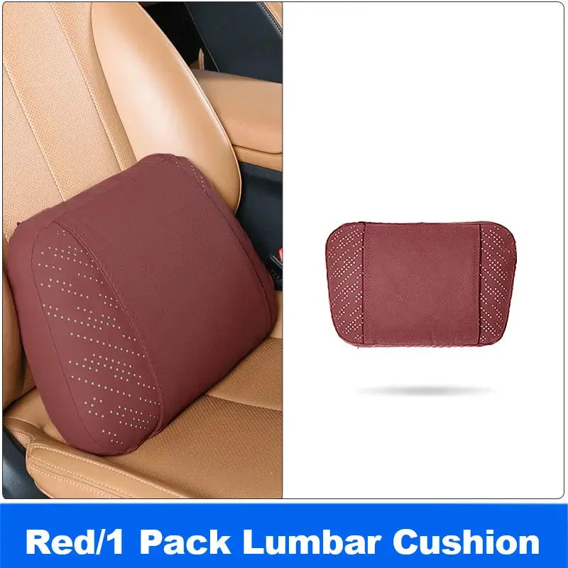 Vtear Universal Car Neck Pillow Lumbar Support Headrest Cushion Memory Foam Luminous Breathable Perforated Interior Accessories by InterCyprus Trading Ltd