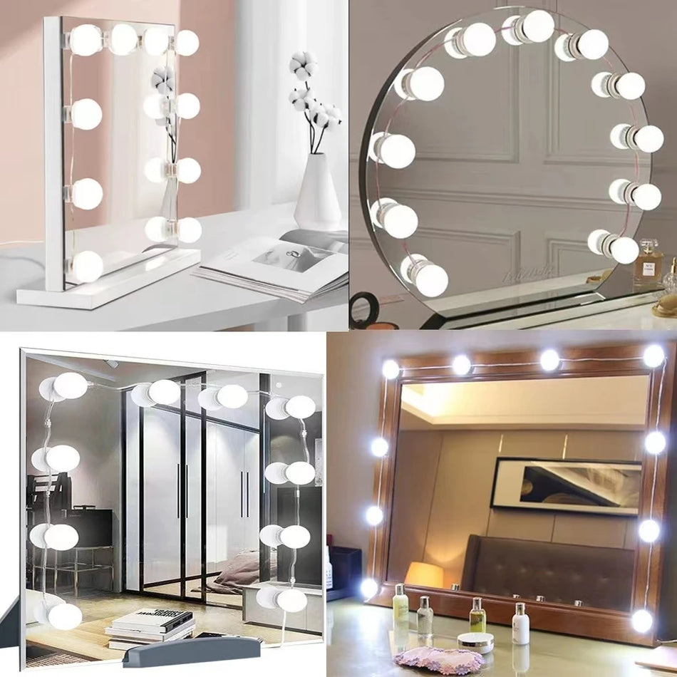 Dimmable LED Vanity Bulbs for Bathroom Mirror, 5V USB Powered, 10 Pack