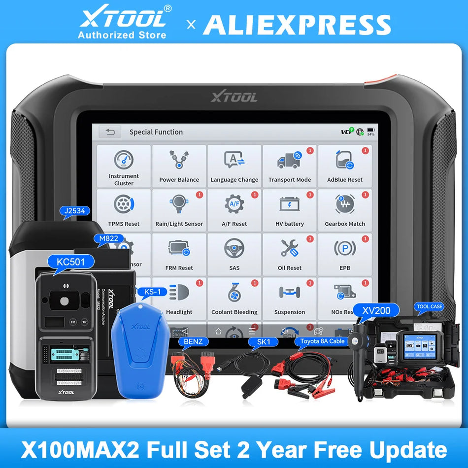 XTOOL X100 MAX2 Volledige Set Auto Sleutelprogrammeerder, J2534 ECU Codering, IMMO