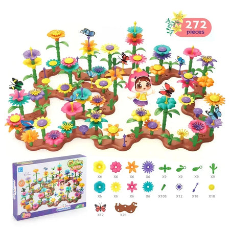 Flower Garden Building Set &ndash; Educational Flower Stacking 272 pieces
