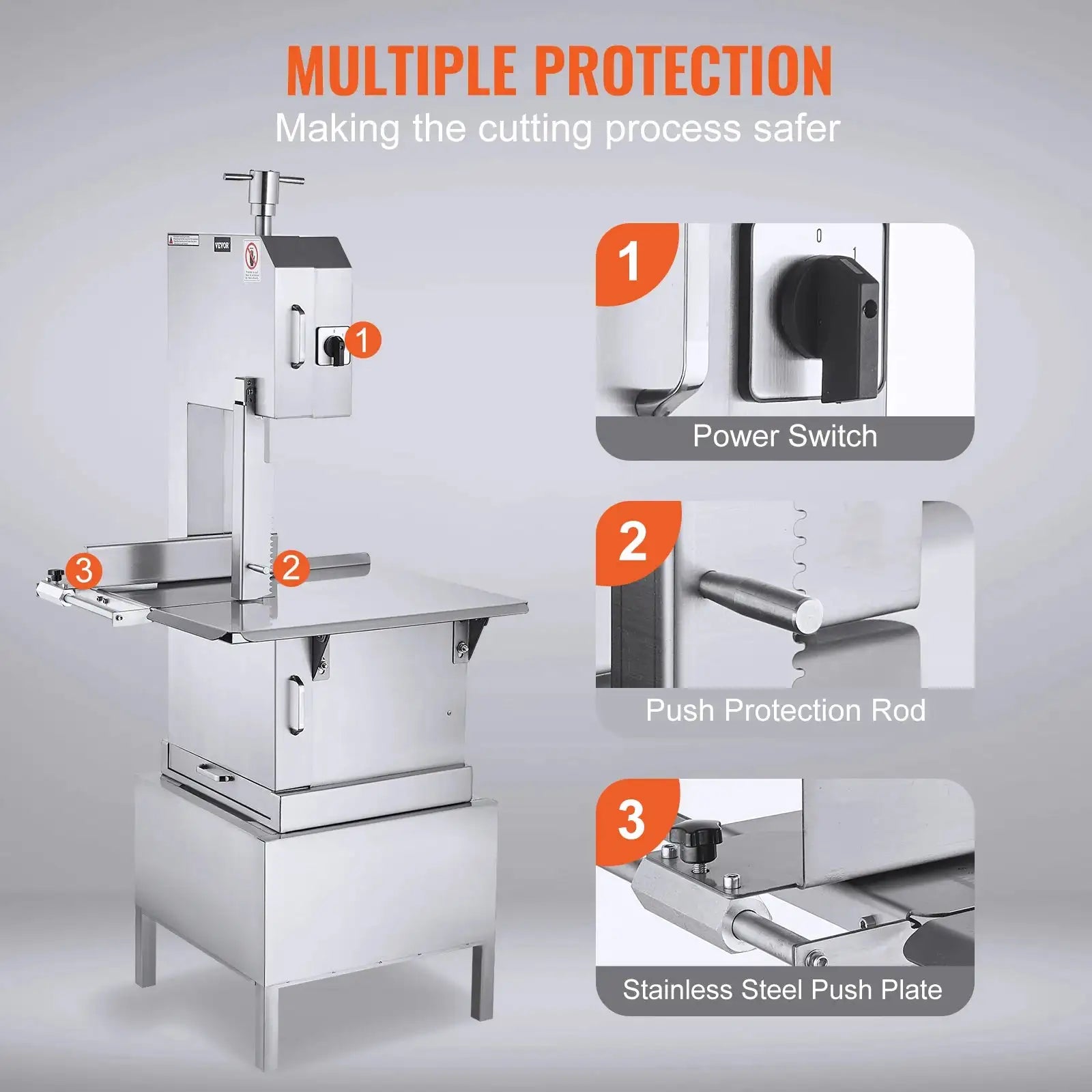 Commercial Electric Meat Bandsaw Stainless Steel