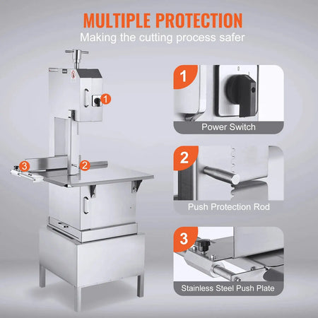 Commercial Electric Meat Bandsaw Stainless Steel