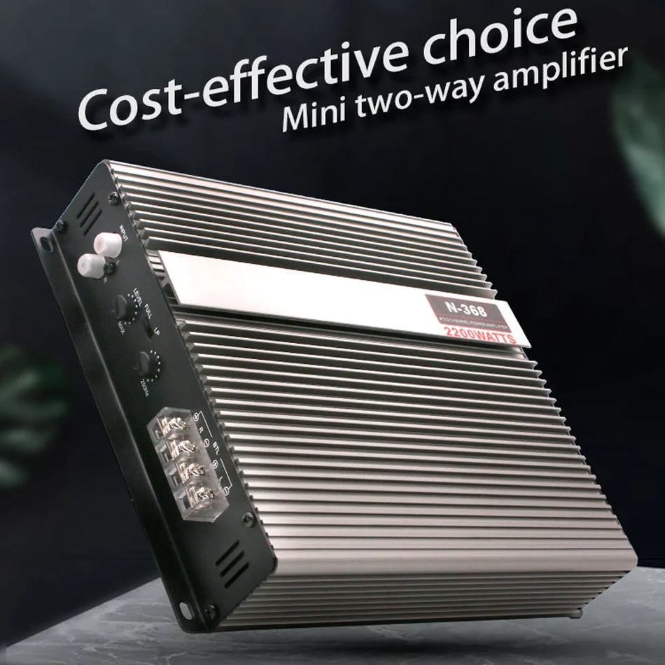 Amplificator auto cu 2 canale Clasa AB 2x70W Audio auto de mare putere, aliaj de aluminiu