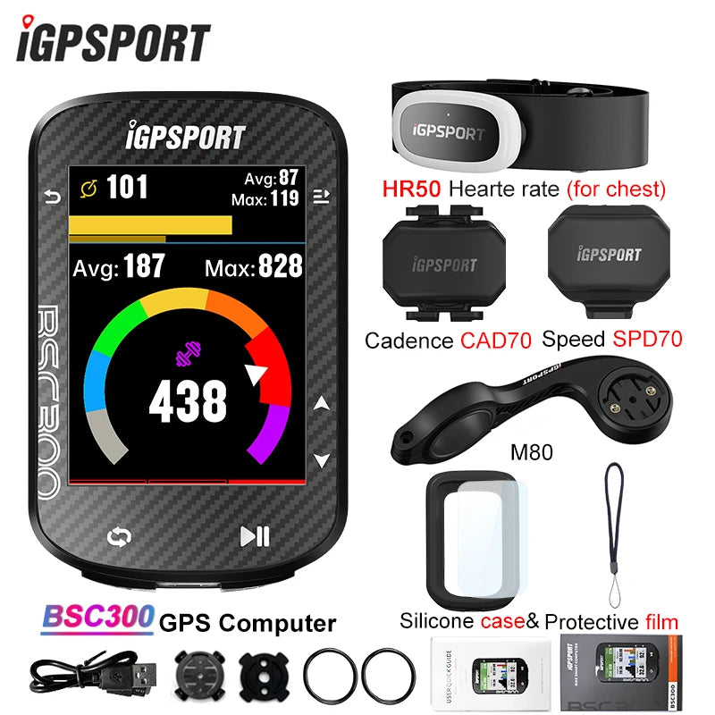 iGPSPORT BSC300 &ndash; GPS Navigation with Offline Maps BSC300 HR50 All