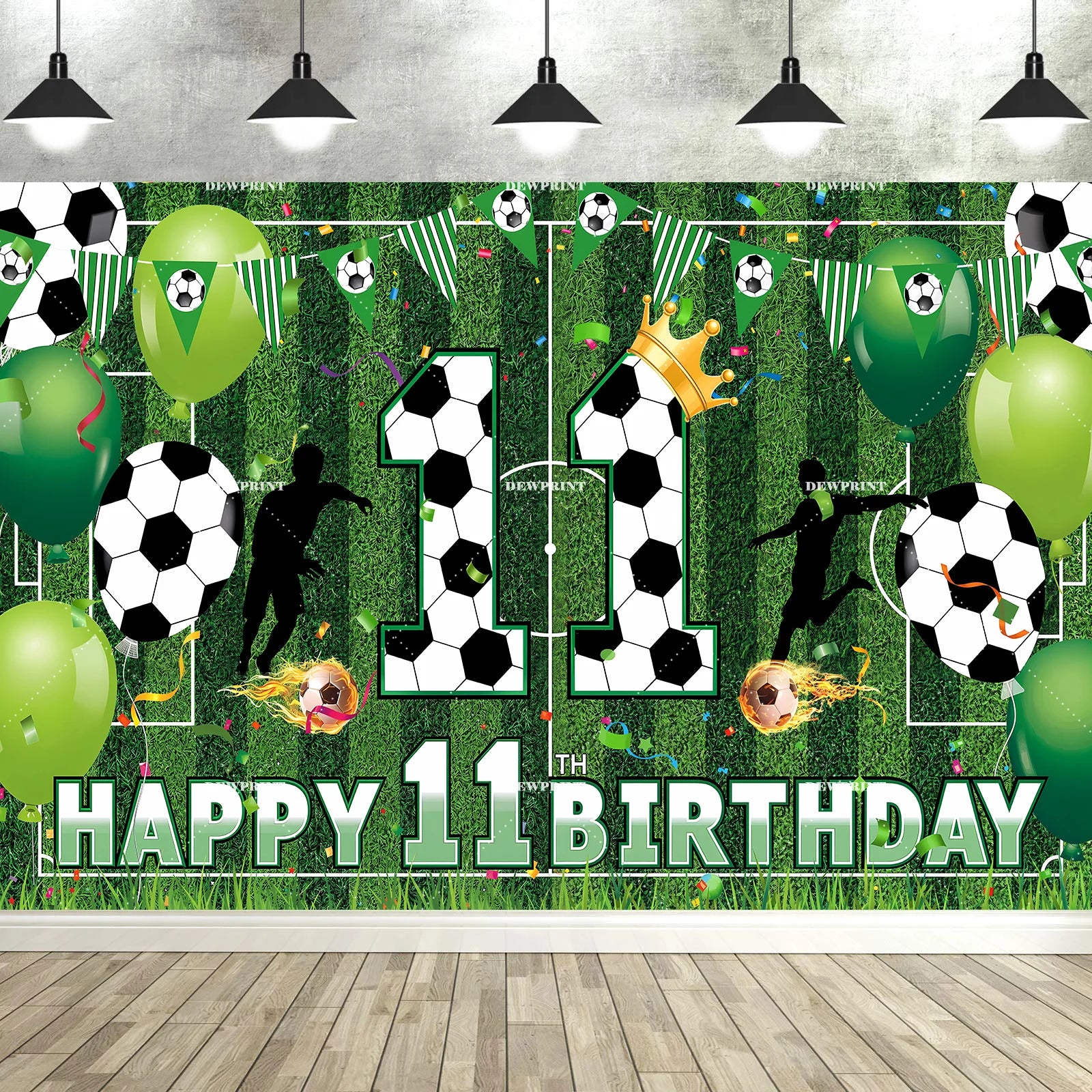 Soccer Happy 6-12th Birthday Banner &ndash; Large Football Decor