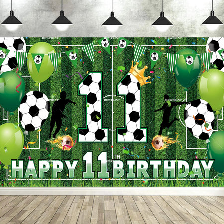 Soccer Happy 6-12th Birthday Banner &ndash; Large Football Decor