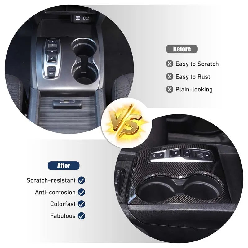 Reaalne süsinikkiust keskkonsooli tassiraami kate Honda Pilot