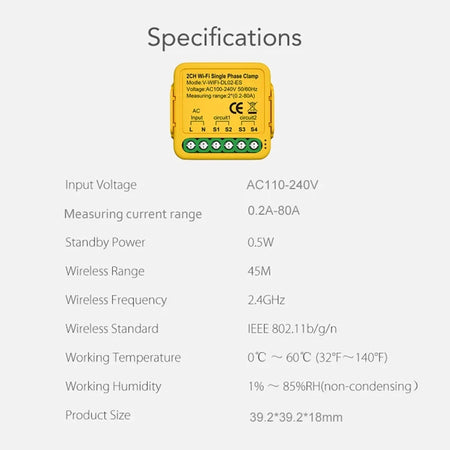Tuya WiFi On-Off Controller 80A Meter &ndash; Smart Monitoring