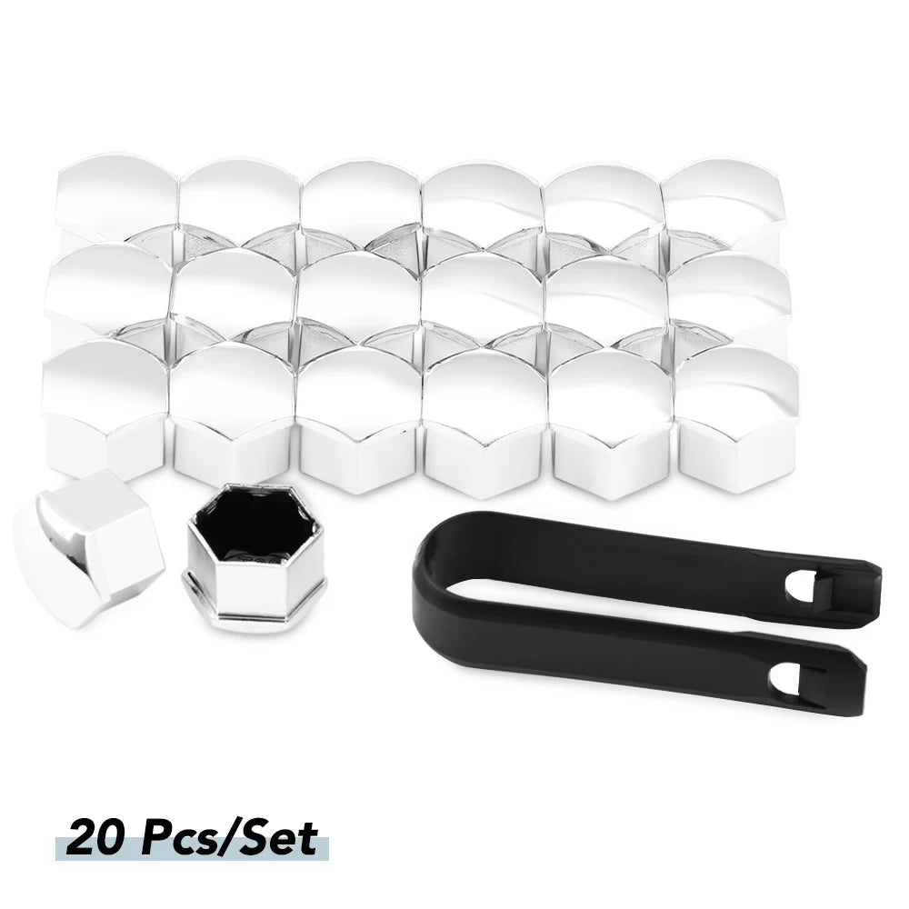 17mm Car Wheel Nut Caps Set of 20 for Mercedes Benz Models - Prevents Rust &amp; Enhances Wheel Aesthetics