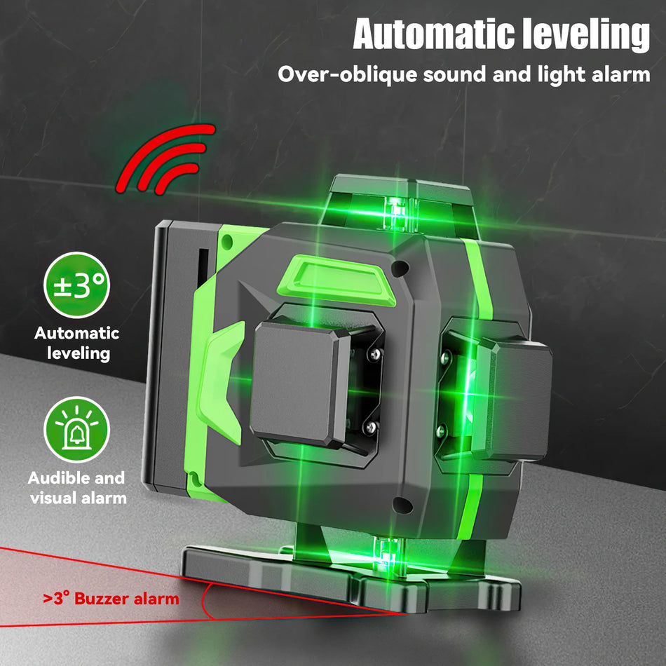 Nivel láser de 16 líneas 360 auto nivelante – recargable por USB
