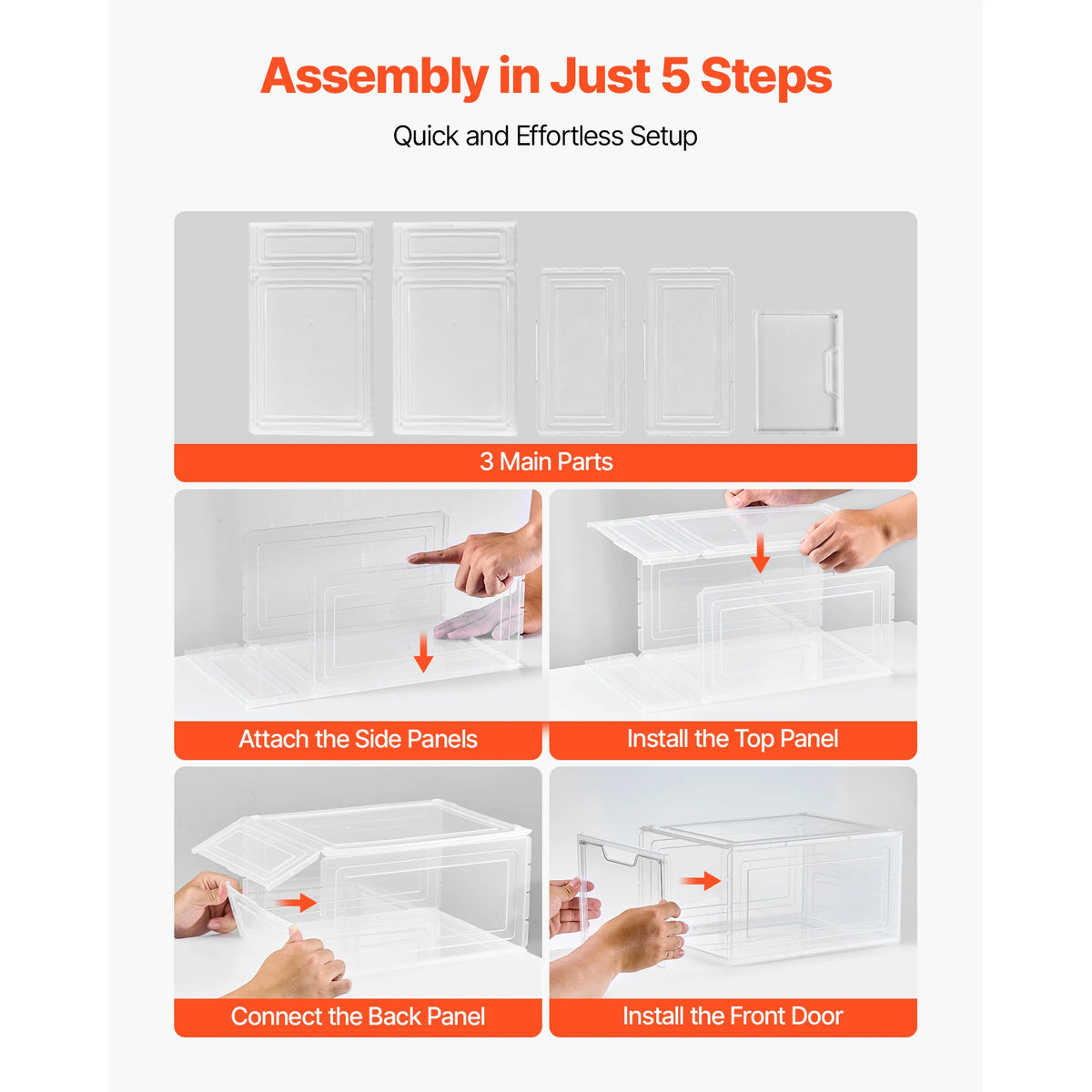 SucceBuy Clear Stackable Shoe Boxes &ndash; Magnetic Door