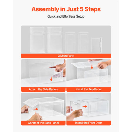 SucceBuy Clear Stackable Shoe Boxes &ndash; Magnetic Door