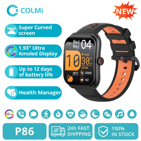 COLMI P86 &ndash; 1.93 Inch AMOLED Health Smartwatch Bluetooth