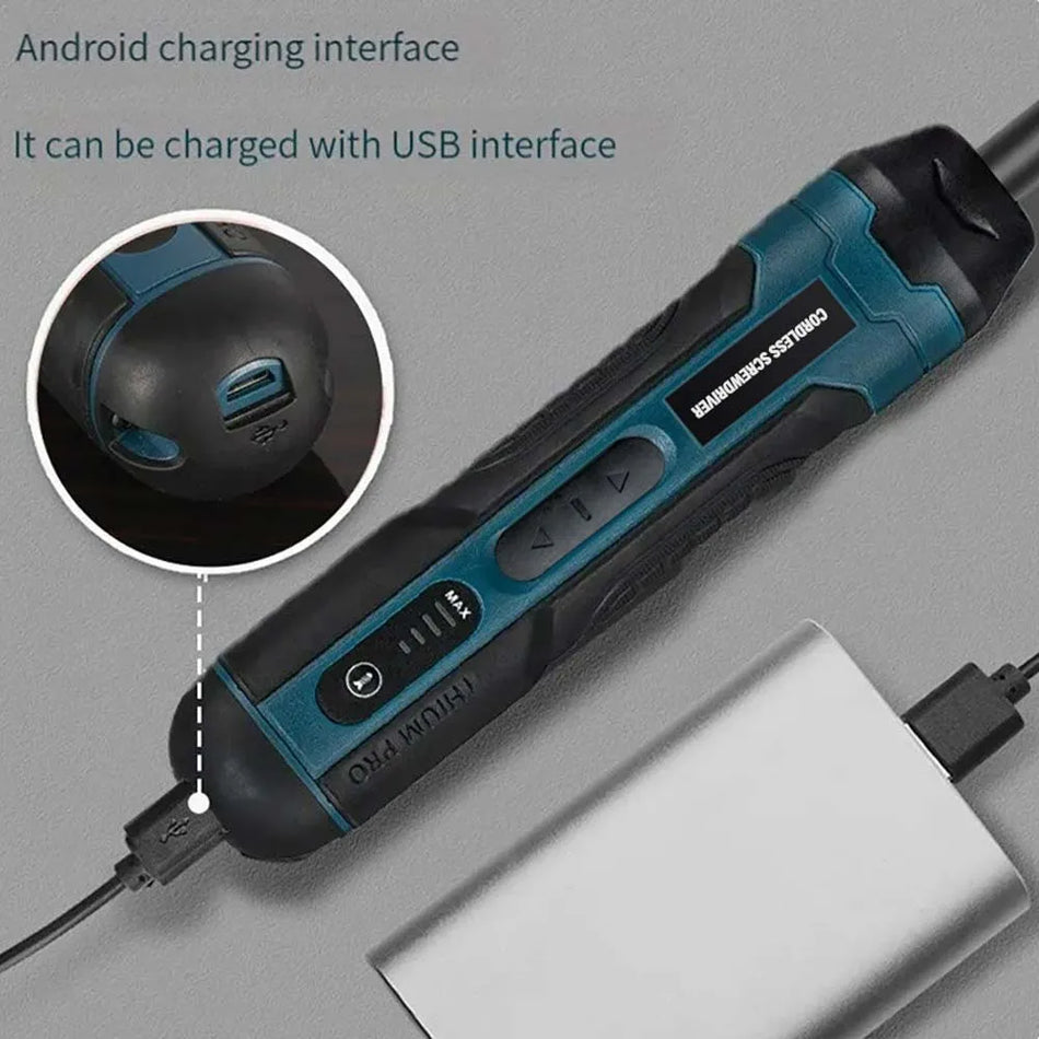 Mini Electric Screwdriver Set &ndash; USB Rechargeable 1300mAh