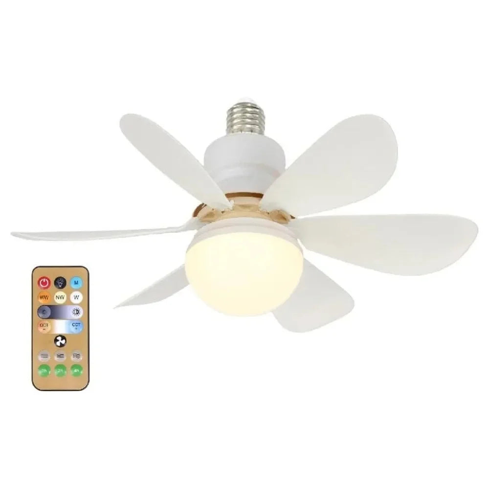 LED Ceiling Fan with Remote, Dimmable 40W white / 52cm