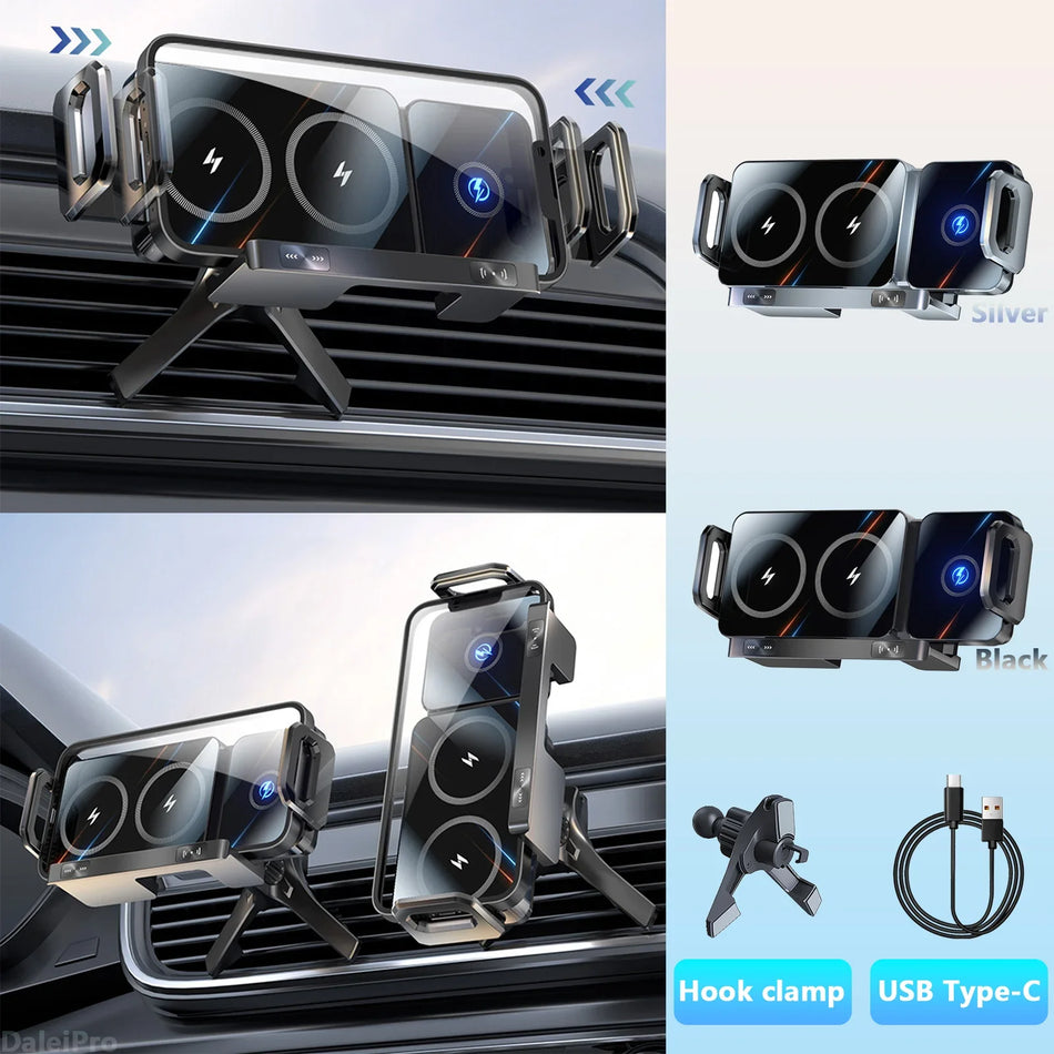 Fällbar bil trådlös laddare hållare universell telefonhållare