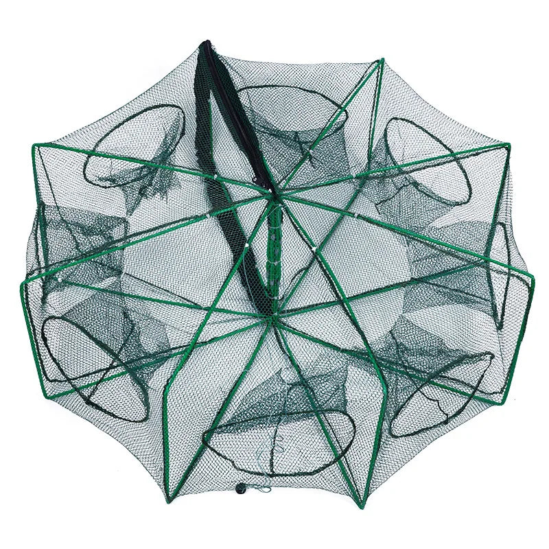 Portable Fishing Net Cage - 6/8/10 Holes for Crayfish, Crab, Shrimp &amp; More 8 HOLES 65CM