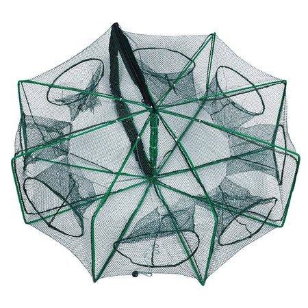 Portable Fishing Net Cage - 6/8/10 Holes for Crayfish, Crab, Shrimp &amp; More 8 HOLES 65CM