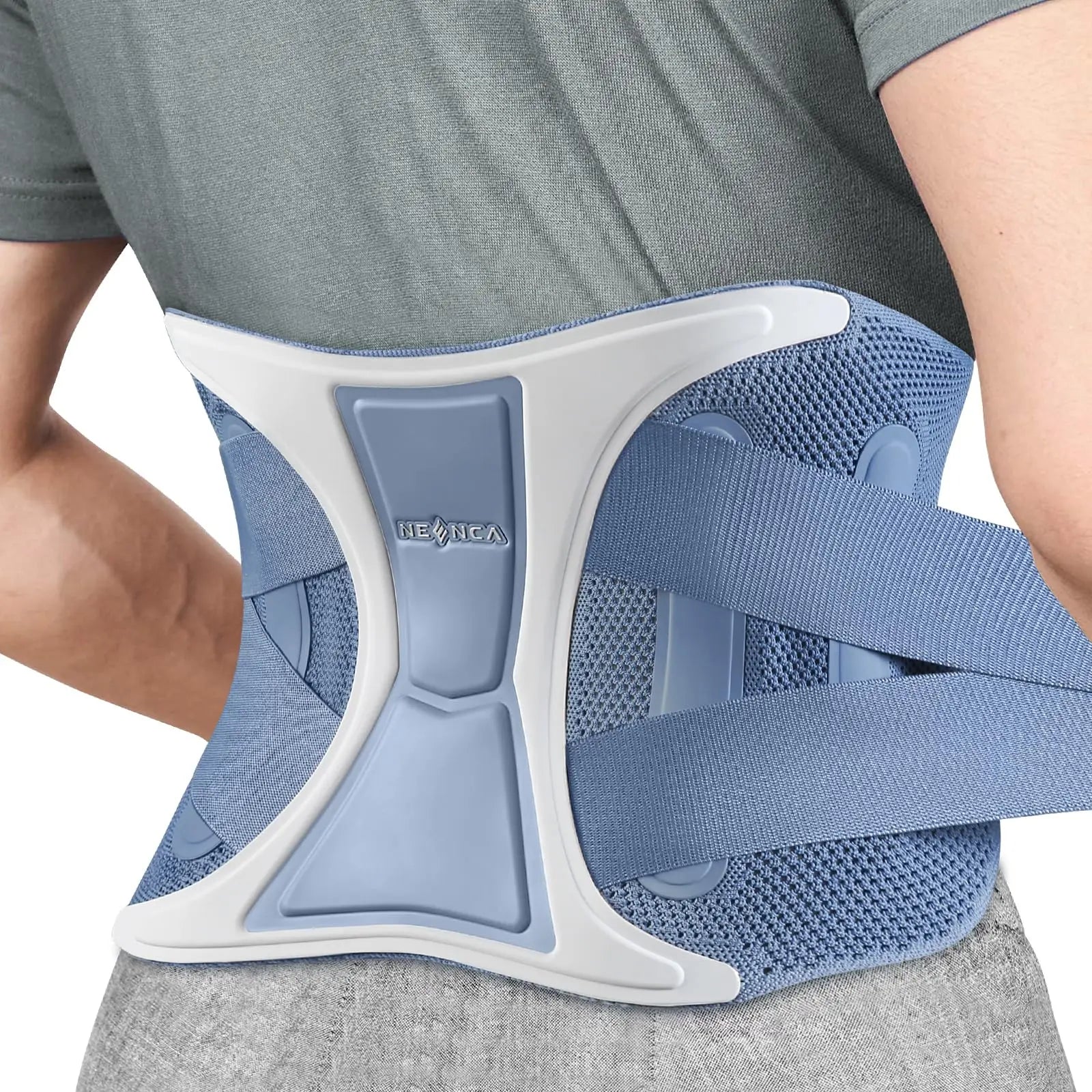 NEENCA Back Support Brace Adjustable Lumbar Support Belt Waist Wrap for Lower Back Pain Relief, Injuries, Sciatica, Scoliosis Blue / XXXL