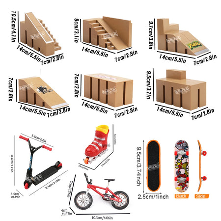MEOACE Finger Skateboard Ramp Set &ndash; Fun Mini Skatepark Kit