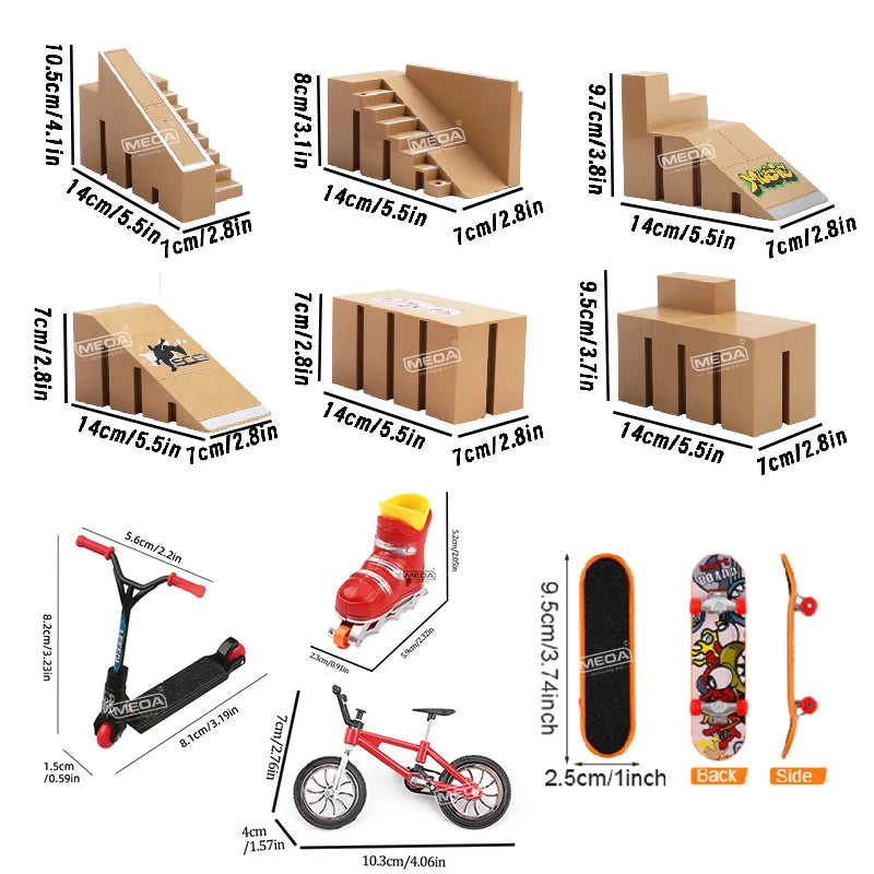 MEOACE Finger Skateboard Ramp Set &ndash; Fun Mini Skatepark Kit