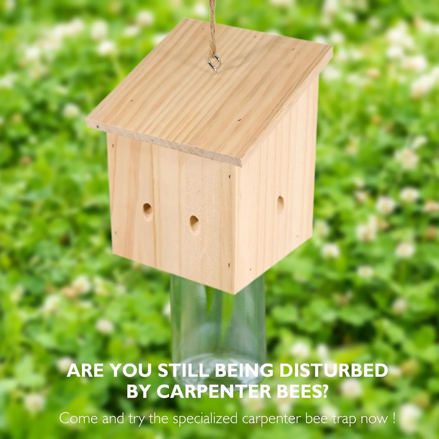 Carpenter Bee Trap Reusable Wood Insect Catcher &ndash; Non-Toxic
