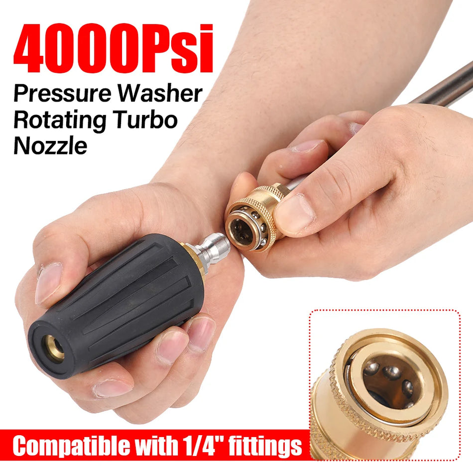 Drehbare Hochdruck-Wasserpistole 4000 PSI Düse, Kupfer 1/4 Schnellverbinder