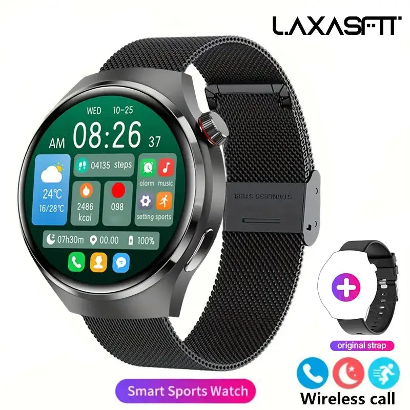 LAXASFIT 2025 Smartwatch HD Screen Heart Rate Bluetooth NFC Black ML