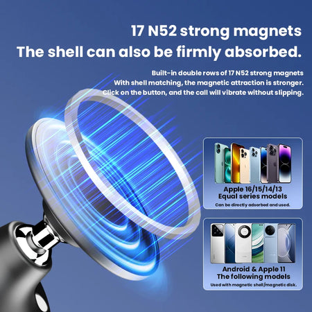 CrownQu Magnetic Vacuum Car Mount &ndash; 360 Degree Rotation and Strong Suction