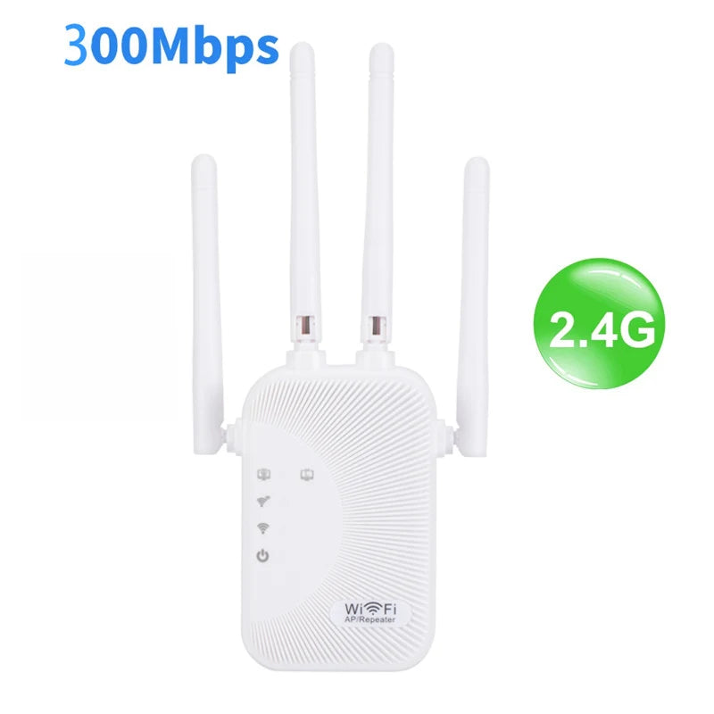 1200Mbps Repeater 2.4G/5G WiFi Dual Band Extender - Signal 300Mbps / EU Plug / CHINA