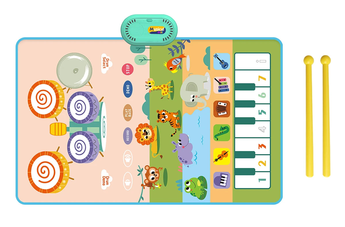 80x50cm Music Play Mat &ndash; Interactive Learning with 6 Instrument Sounds D 80x50cm