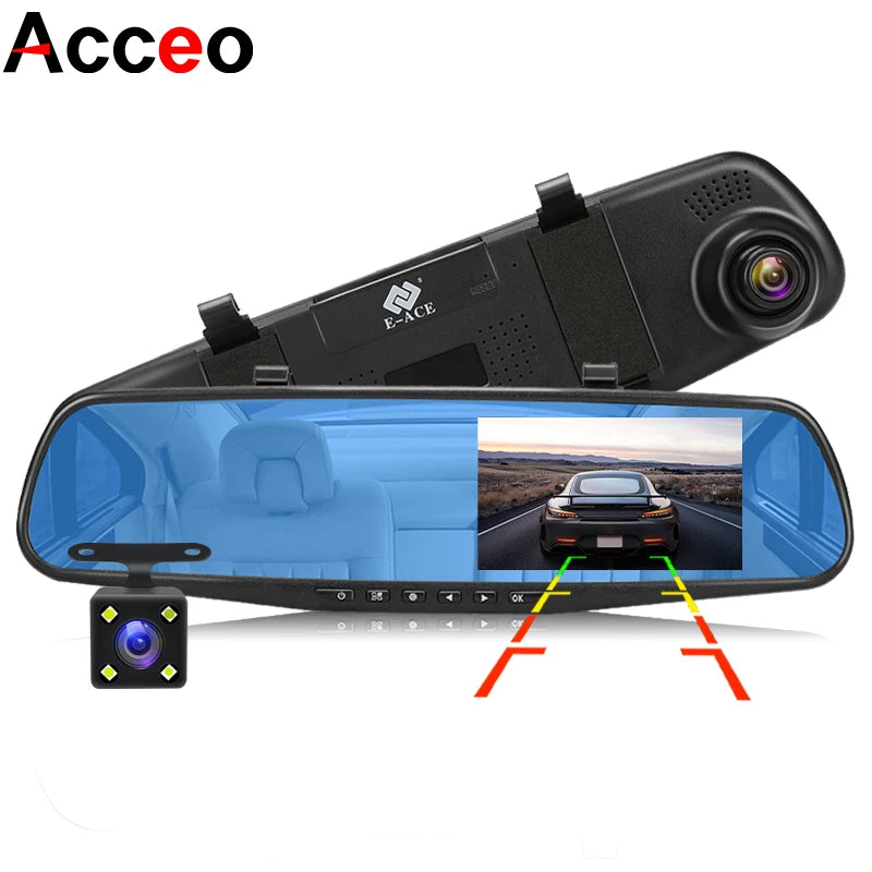 Dash Cam 4.3 Inch Mini Rear View Mirror &ndash; Dual IPS Camera