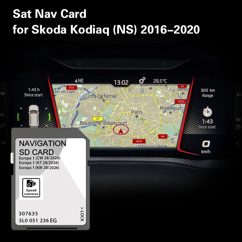 Navigation SD Card For Skoda Karoq 2017-2020 - Europe Maps CHINA / for Skoda Karoq 2017