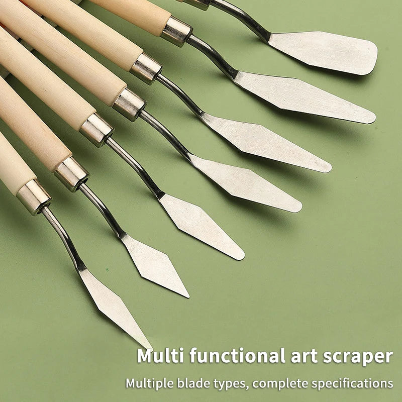 7Pcs Stainless Steel Oil Painting Knives Set &ndash; Mixing Knives