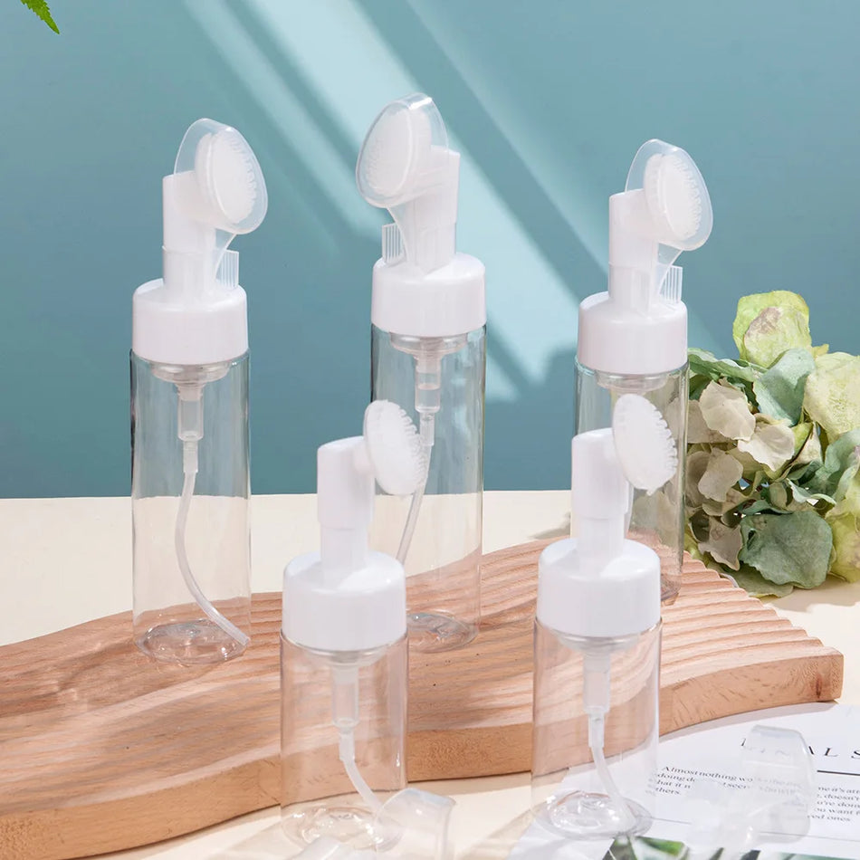 100ml Foam Dispenser Bottle With Silicone Brush For Facial Cleanser