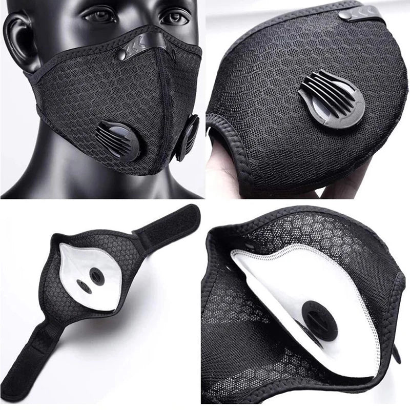 Cycling Face Mask PM2.5 Activated Carbon &ndash; Five Layer Filter