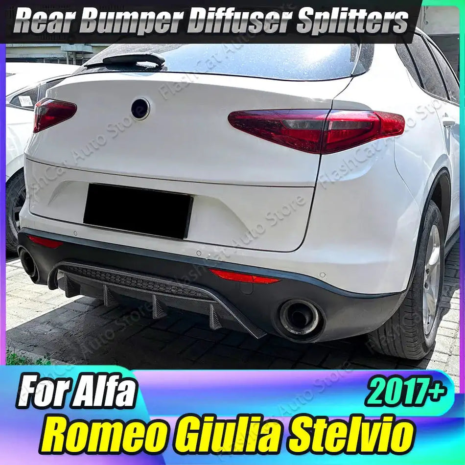 Alfa Romeo Stelvio Trim Spoiler Diffuser Four Fins Lip